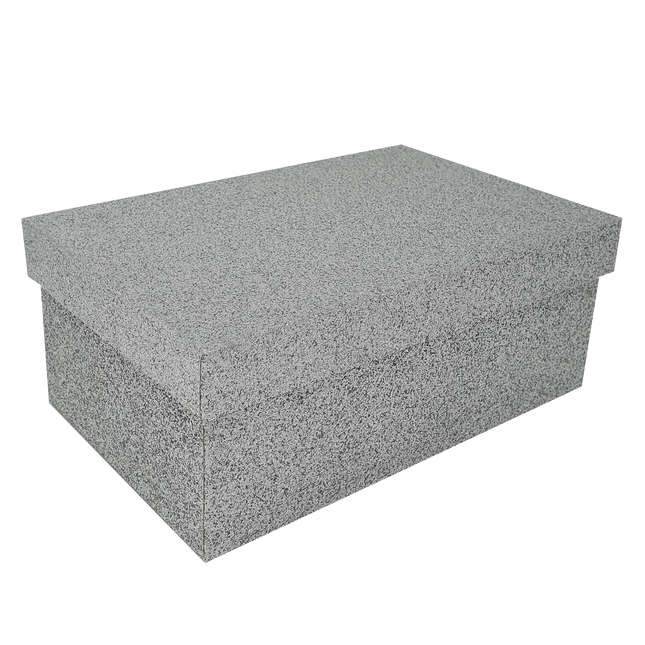 Silver Rectangular Sparkly Glitter Rigid Stacking Gift Boxes