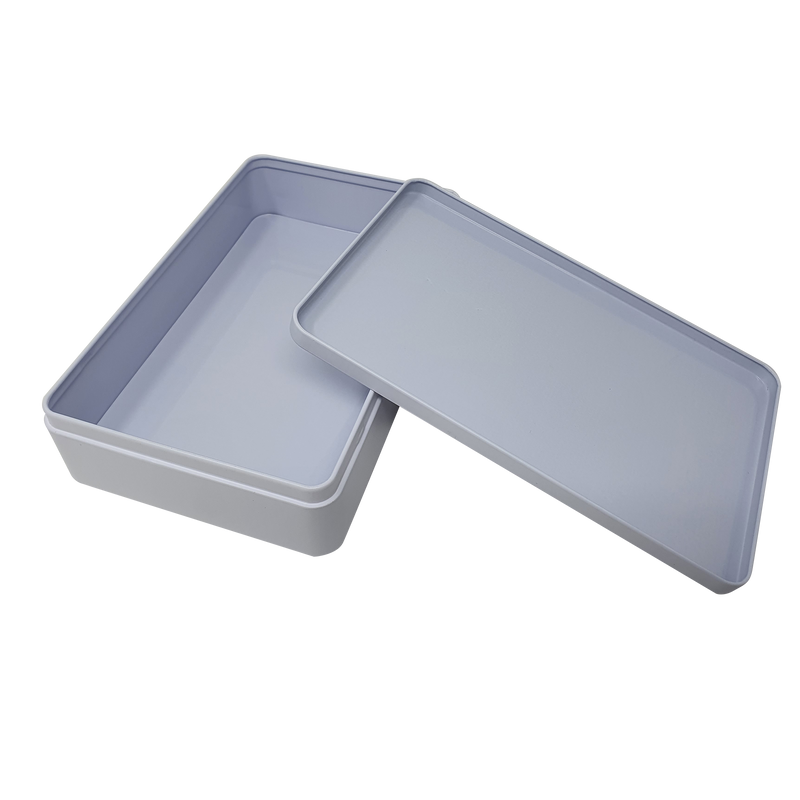 Large White Printed Rectangular Gift Tin Box With Solid Lid/ L230 x W155 x H60(mm)