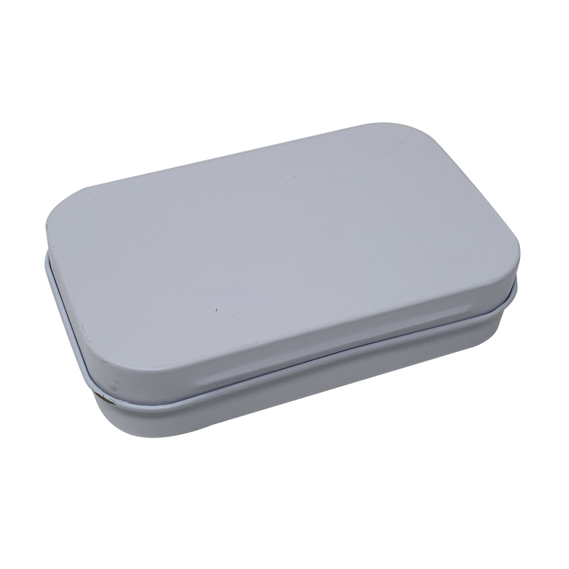 White Rectangular Gift Tin Box With Solid Lid/ L95 x W60 x H22(mm)