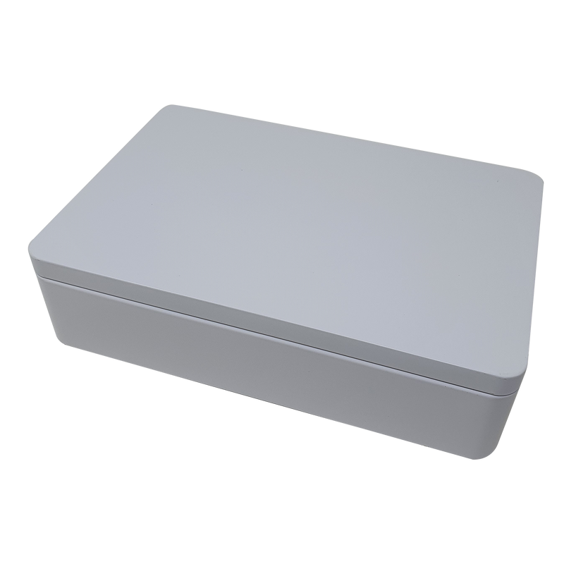 Large White Rectangular Gift Tin Box With Solid Lid/ L215 x W135 x H48(mm)