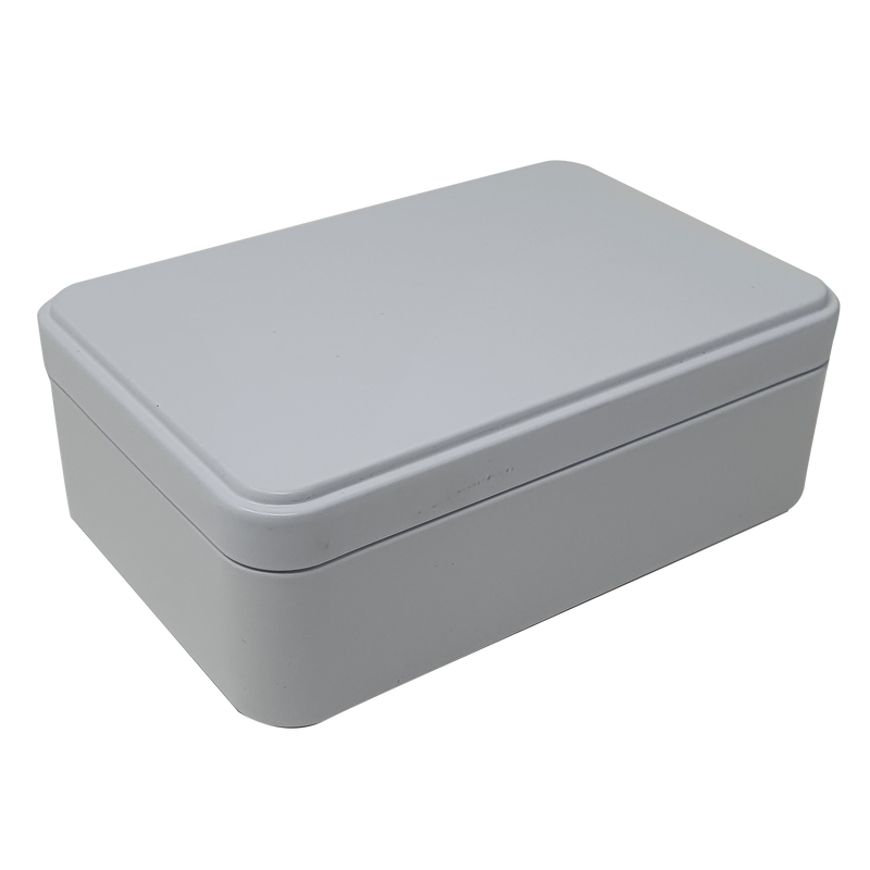 White Rectangular Gift Tin Box With Solid Lid/ L150 x W100 x H50(mm)