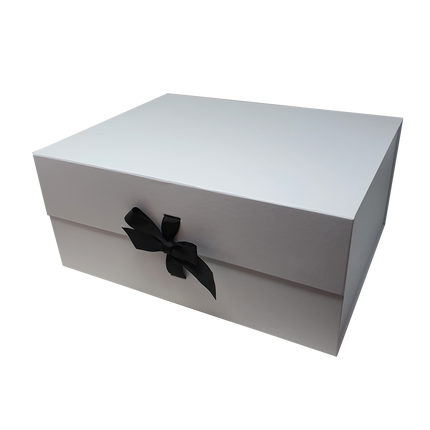 Wholesale Large A3 Size White Folding Magnetic Gift Box with Changeable Ribbon
