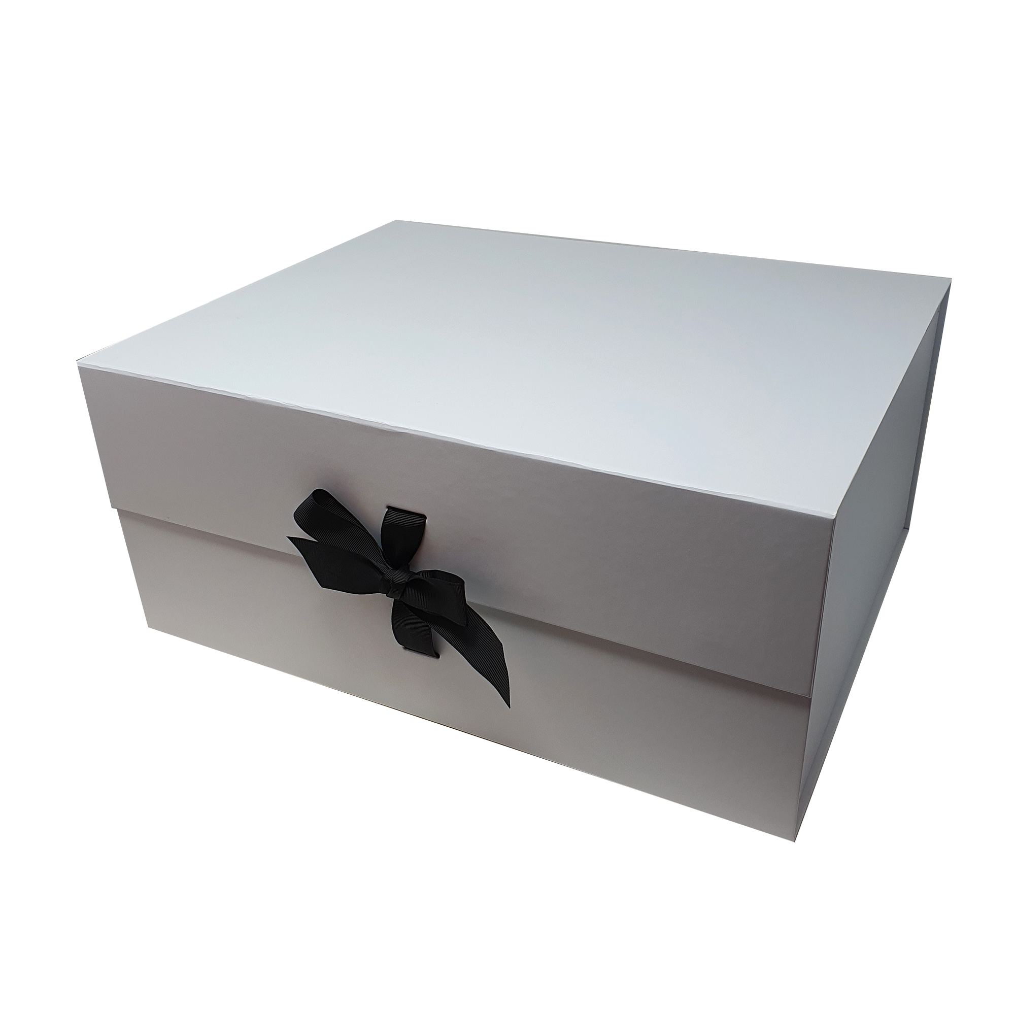 Große weiße faltbare magnetische Geschenkbox im A3-Format mit Schleife