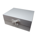 Wholesale Large A3 Size White Folding Magnetic Gift Box with Changeable Ribbon
