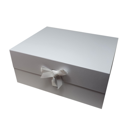 Wholesale Large A3 Size White Folding Magnetic Gift Box with Changeable Ribbon