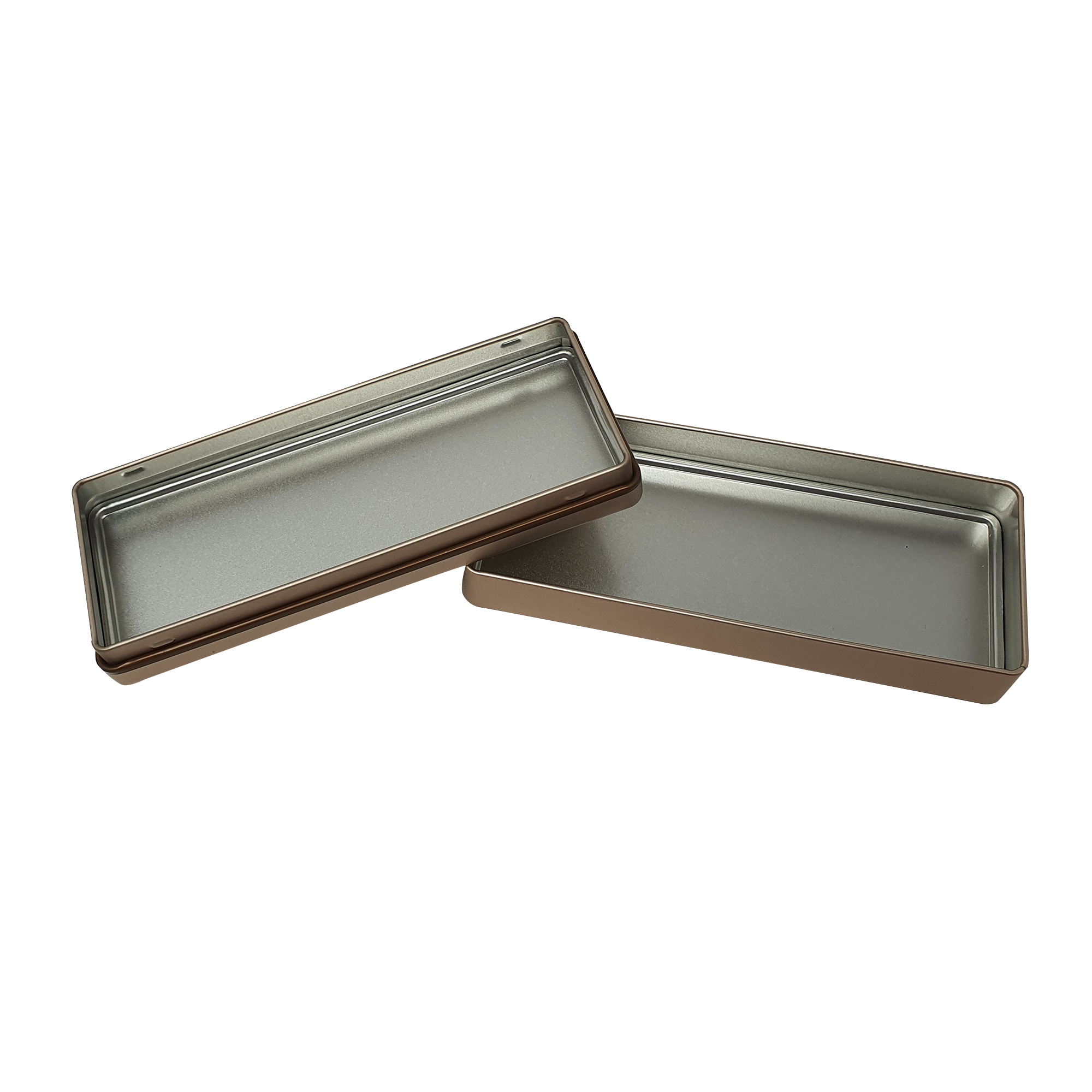 Gold Rectangular Gift Tin Box With Slip Lid/ L145 x W65 x H30(mm)