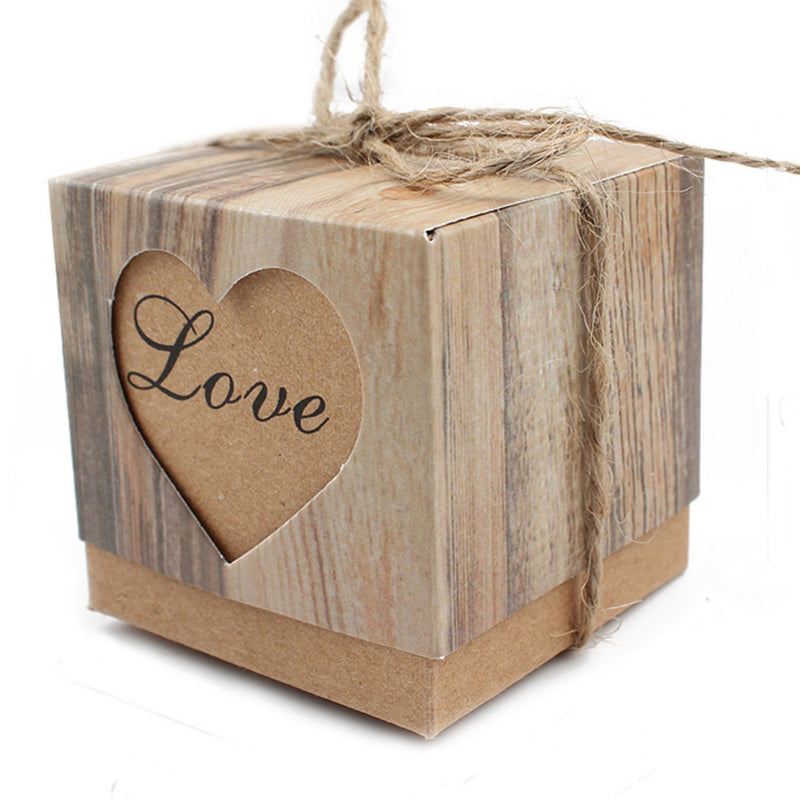 10PCS/Handmade Kraft Paper Gift Box with Heart Shape - Ld Packagingmall
