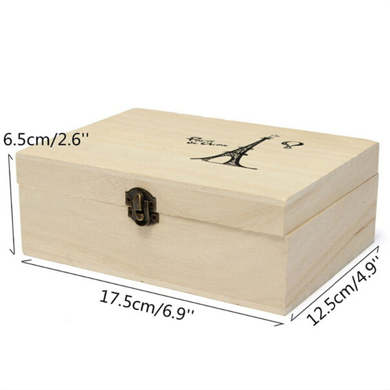 Storage Box Natural Wooden With Lid Golden Lock - Ld Packagingmall