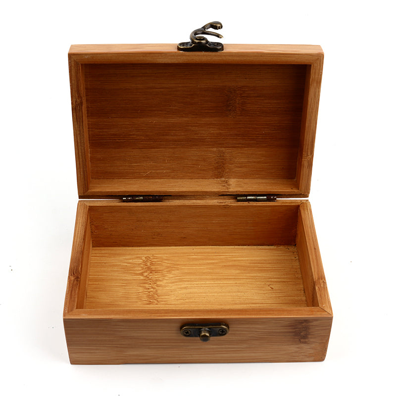 Natural Bamboo Storage Box With Lid Golden Lock - Ld Packagingmall