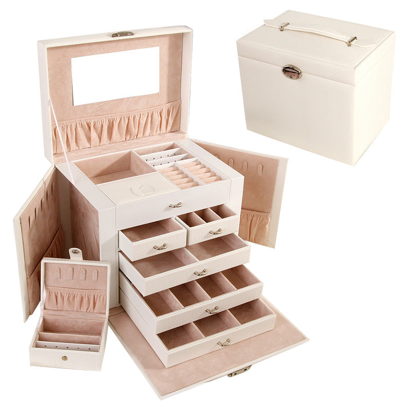 Large five - layer leather cosmetics storage box - Ld Packagingmall